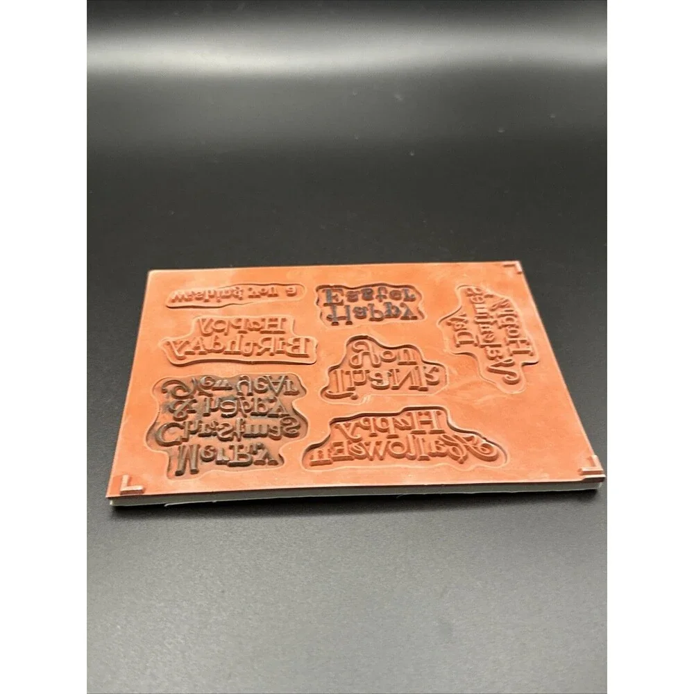 STAMPIN' UP! Wacky Wishes #126412 Stamps Red Rubber Set